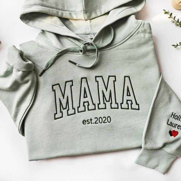 Bestickter Mama/Papa Hoodie, besticktes Papa Sweatshirt, personalisierte Geschenke, personalisiertes Sweatshirt, Papa Hoodie, Vatertag