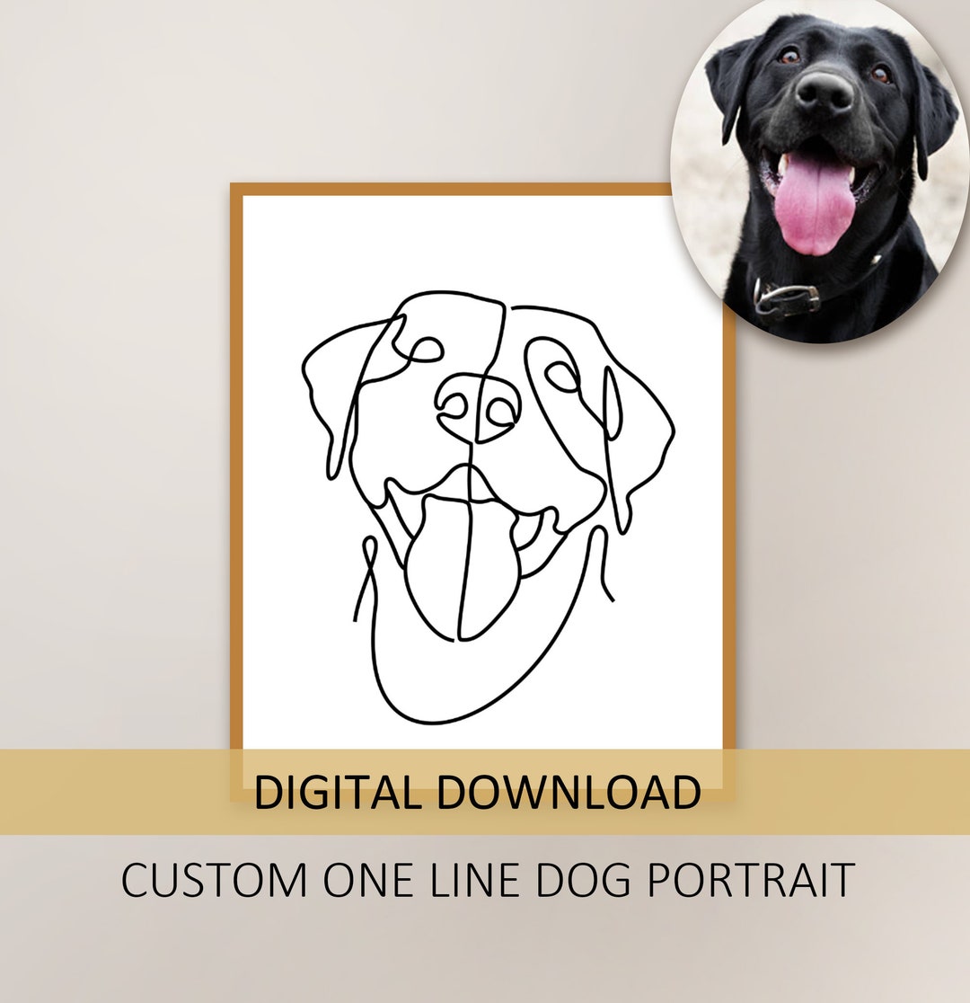 Custom Single Line Custom Dog One Line Art,custom Line Art, Single Line Drawing, Line Art ...