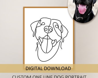 Custom Dog One Line Art,Custom line art, Single line drawing, Line art tattoo, One line drawing, Pet memorial drawing,Personalised Portrait