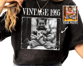 Personalized 30th Birthday Shirt: Vintage 1995 Photo Unisex Tee