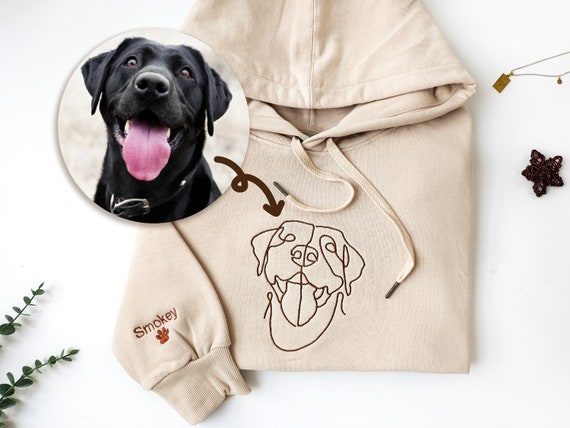 Custom Embroidered Dog Hoodiepersonalised One-line Pet - Etsy