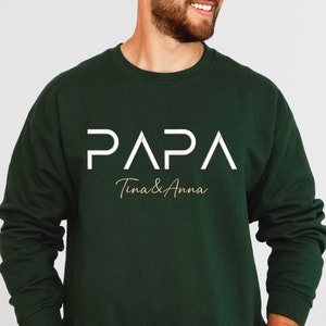 Personalisierter bestickter Vater-Hoodie mit Namen, Vater-T-Shirt, Erwartung der Vatermitteilung, cooles Vater-Sweatshirt, Geschenk für Papa, Vatertagsgeschenk
