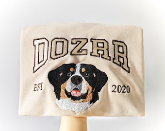 Sudadera personalizada para mascotas bordada, Sudadera personalizada para perros, Sudadera de cuello redondo personalizada para perros, Retrato de mascota, Regalo personalizado para perros