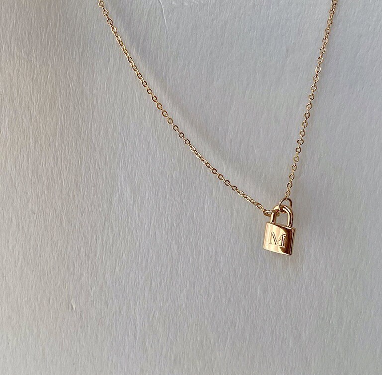 Lock Necklacegold Lock Necklacegold Lock Necklace Lock Etsy Australia