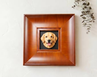 Hand-Painted Gypsum Pet Portrait | 3D Custom Cat & Dog Sculpture Frame | Unique Pet Loss Gift and Home Decor