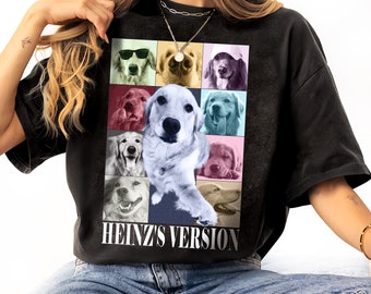 Benutzerdefinierte Vintage Dog Eras Tour Shirt, benutzerdefinierte Haustier-Shirt, personalisiert Ihr Bild Eras Tour Shirt, individuelles T-Shirt, ändern Sie Ihr Design hier Shirt
