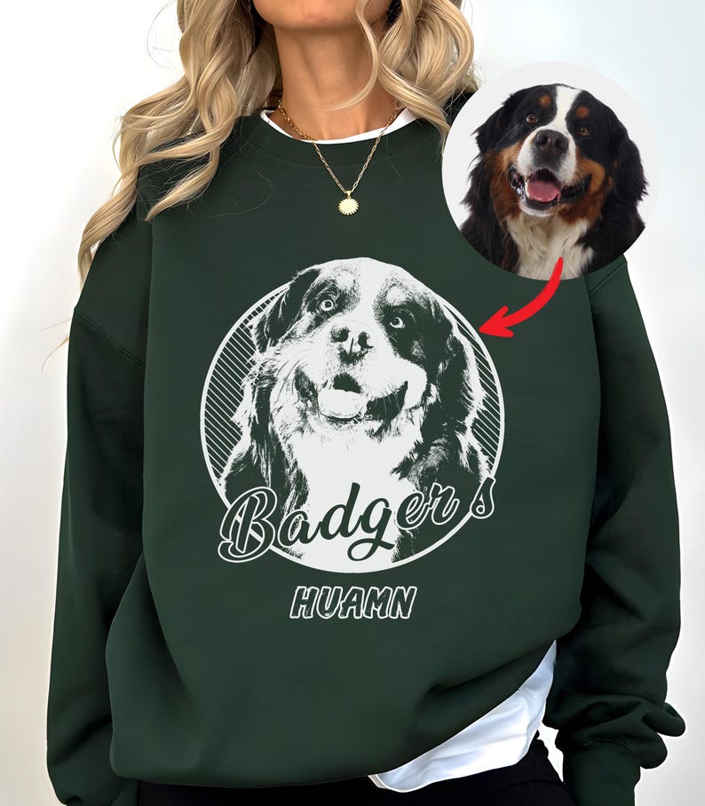 Custom Vintage Pet Unisex Sweatshirt,personalized Dog Photo Name