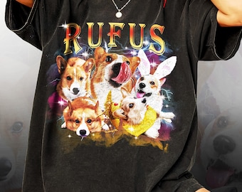 Custom 90s Vintage Bootleg Dog Vintage Washed Shirt,Personalized Dog Shirt, Your Own Bootleg Vintage Retro Shirt Gift Ideas Men Women