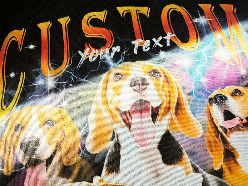 Custom Vintage Dog Shirt,Custom Pet Shirt,Custom Moon Pet Tshirt,Custom Cat Shirt 90's Tee,Funny Tee, Oversized Washed Tee image 5