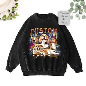 Custom Dog Sweatshirt, Retro Collage Personalized Pet Sweater,Vintage Shirt,Pet Lover Gift