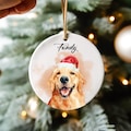 First Christmas New Dog Ornament - Personalized New Puppy Gift - Watercolor Photo Dog First Christmas 2025