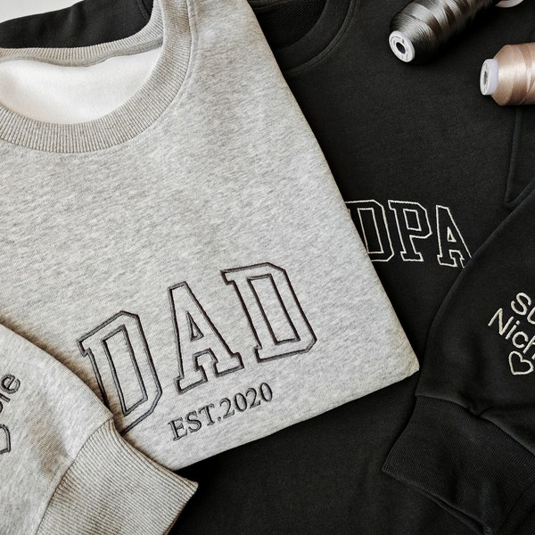 Embroidered Mama/Dad Hoodie, Embroidered Papa Sweatshirt, Personalized Gifts, Personalized Sweatshirt, Papa Hoodie,Father's Day