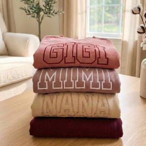Custom Mama Embroidered Sweatshirt, Name On Sleeve With Heart,Mama Est Year Shirt,Grandma Shirt With Date, Gift For New Mom,Mothers Day Gift
