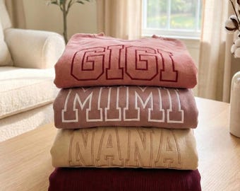 Custom Mama Embroidered Sweatshirt, Name On Sleeve With Heart,Mama Est Year Shirt,Grandma Shirt With Date, Gift For New Mom,Mothers Day Gift