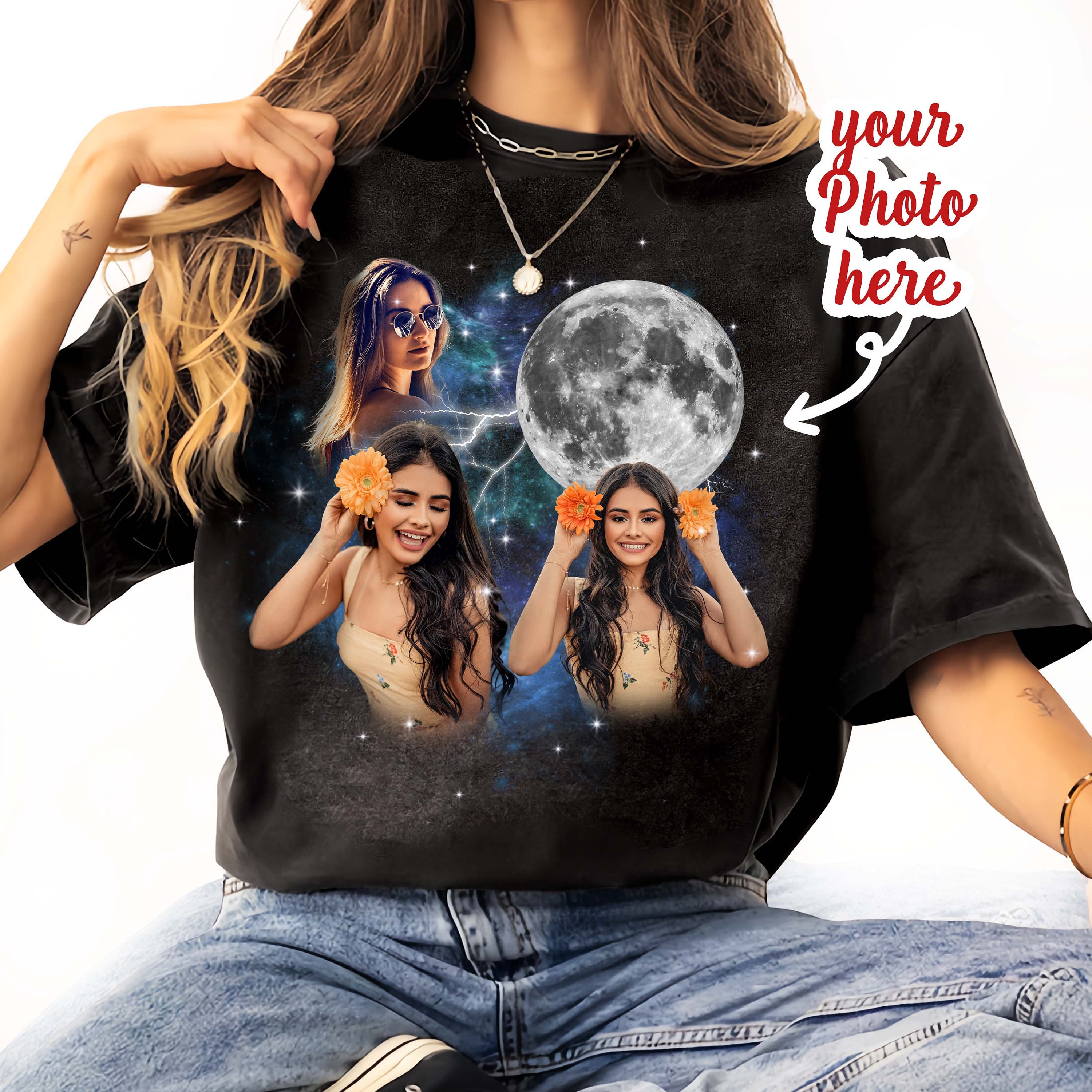Custom Bootleg Rap Fcae Tee,custom Photo - Vintage Graphic 90s Tshirt ...