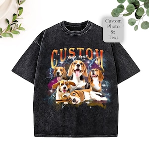 Custom Vintage Pet Shirt Pet Photo + Name ,Custom Dog Shirt,Personalized Dog Shirt,Custom Cat Shirt 90's Tee,Pet Memorial Gifts