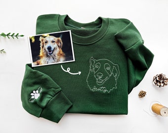 Custom Dog Embroidered  Hoodie, Personalized one-line Pet Sweatshirt,Dog Mom Sweatshirt,Custom Gifts For Dog Owners