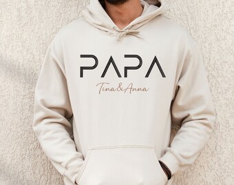 Sweat à capuche papa brodé personnalisé avec nom, t-shirt père, faire-part pour papa, sweat cool pour papa, cadeau pour papa, cadeau de fête des pères