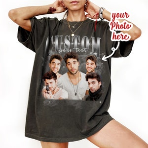 Personnalisez votre propre t-shirt bootleg, t-shirt rap bootleg personnalisé rétro, bootleg personnalisé, personnalisé votre photo, t-shirt graphique vintage des années 90, cadeaux pour petit ami