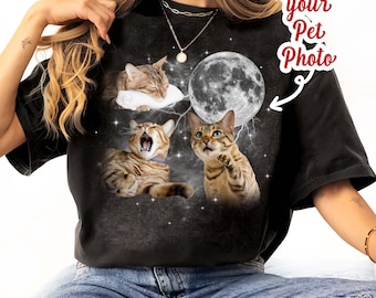 Custom Vintage Cat Shirt,Custom Dog Shirt,Personalized Shirt,Custom T Shirts for Humans,Cat Shirt 90's Tee,Cat Lover Tshirt