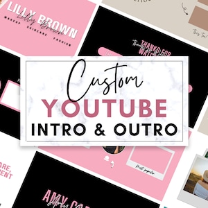 Custom Youtube Intro and End screen, Personalized Youtube Intro and Outro, Youtube branding kit, Intro video & Endslates, Youtube planner