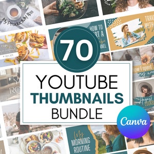 YouTube thumbnail templates Bundle, YouTube branding kit, Video thumbnails for Travel and Lifestyle vloggers, Youtube planner