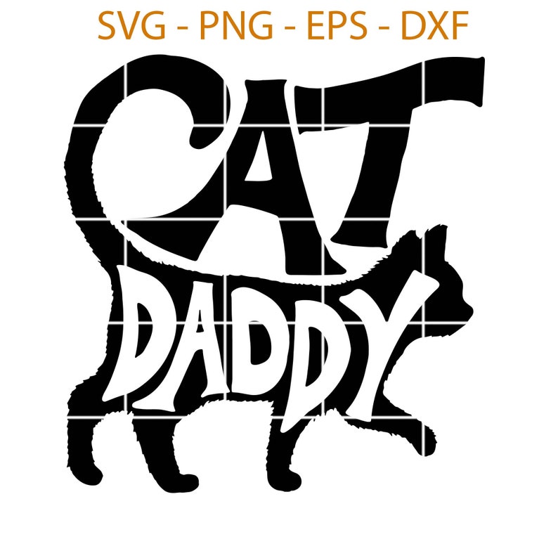 Cat Daddy Funny Cat Dad Simple Minimalist Lettering SVG PNG Etsy