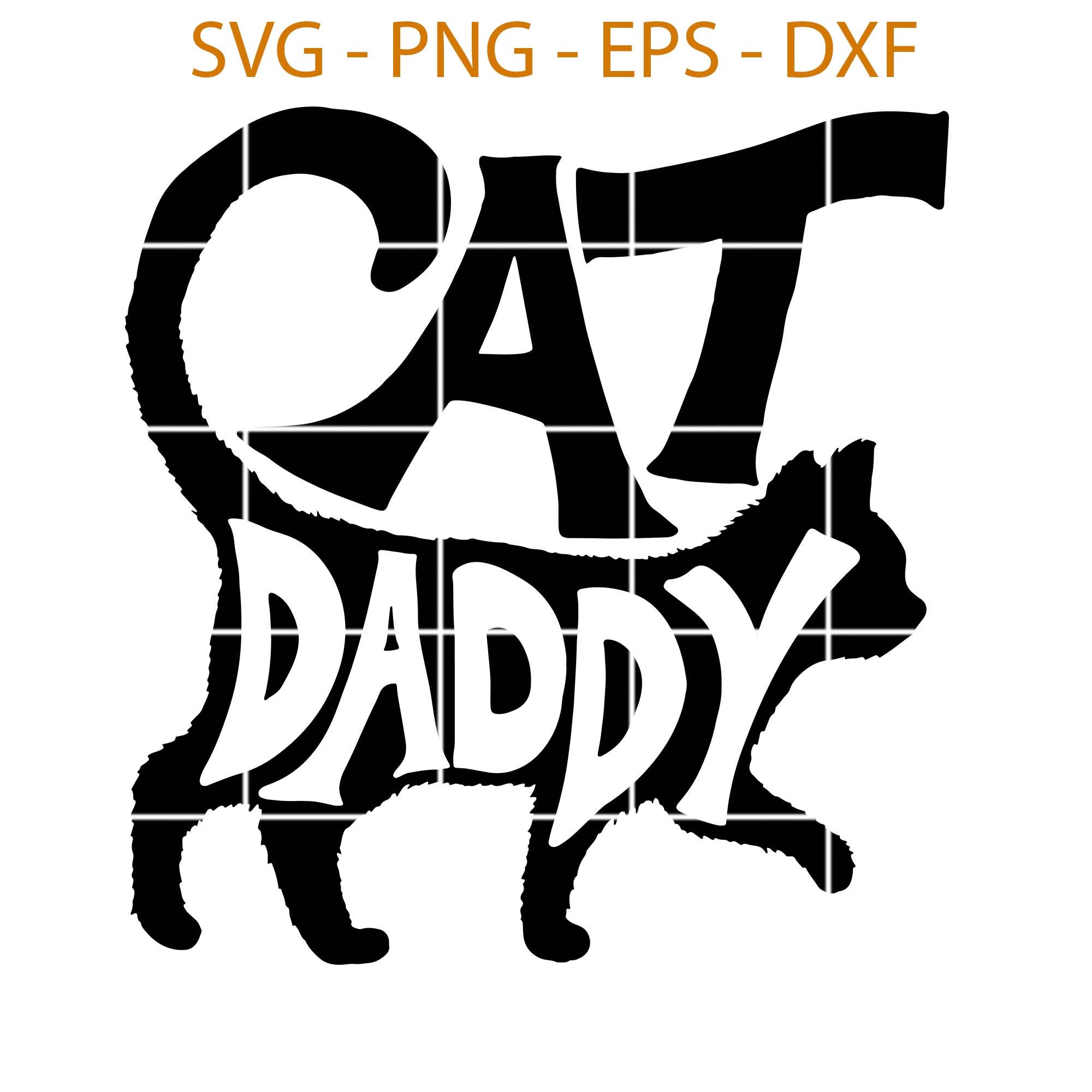 Cat Daddy Funny Cat Dad Simple Minimalist Lettering SVG PNG Etsy
