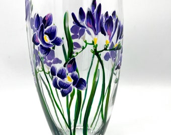 Hand Painted Floral Freesia’s Bullet Vase