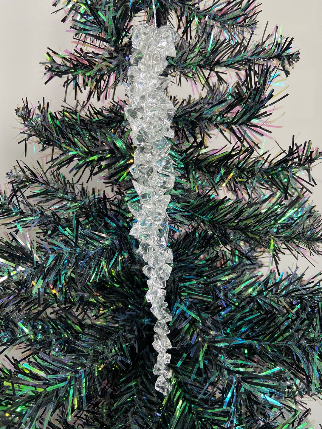 Glass Icicle Christmas Tree Hanging Item Etsy UK