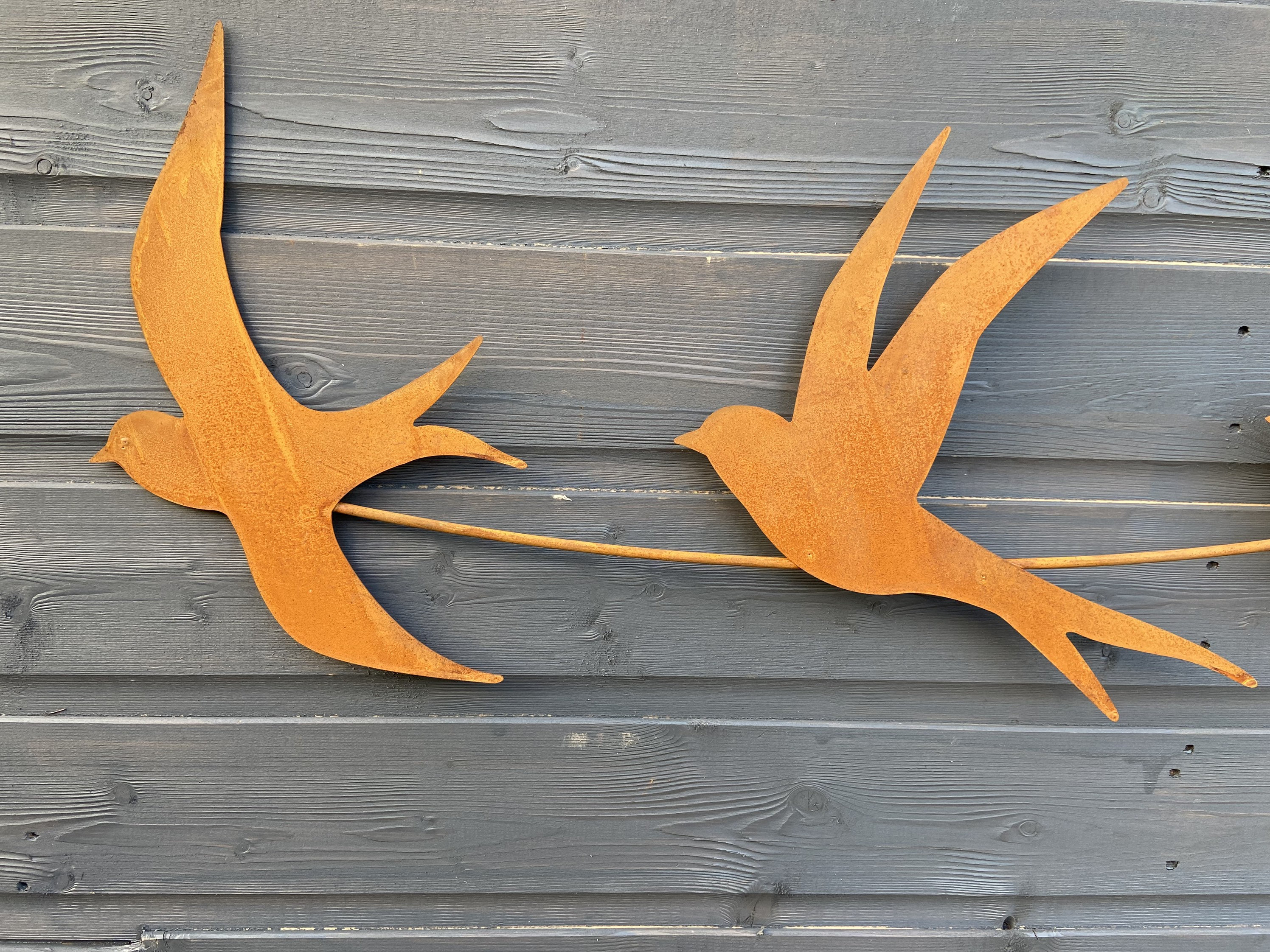 Rusty Metal Swallow Wall Art Etsy