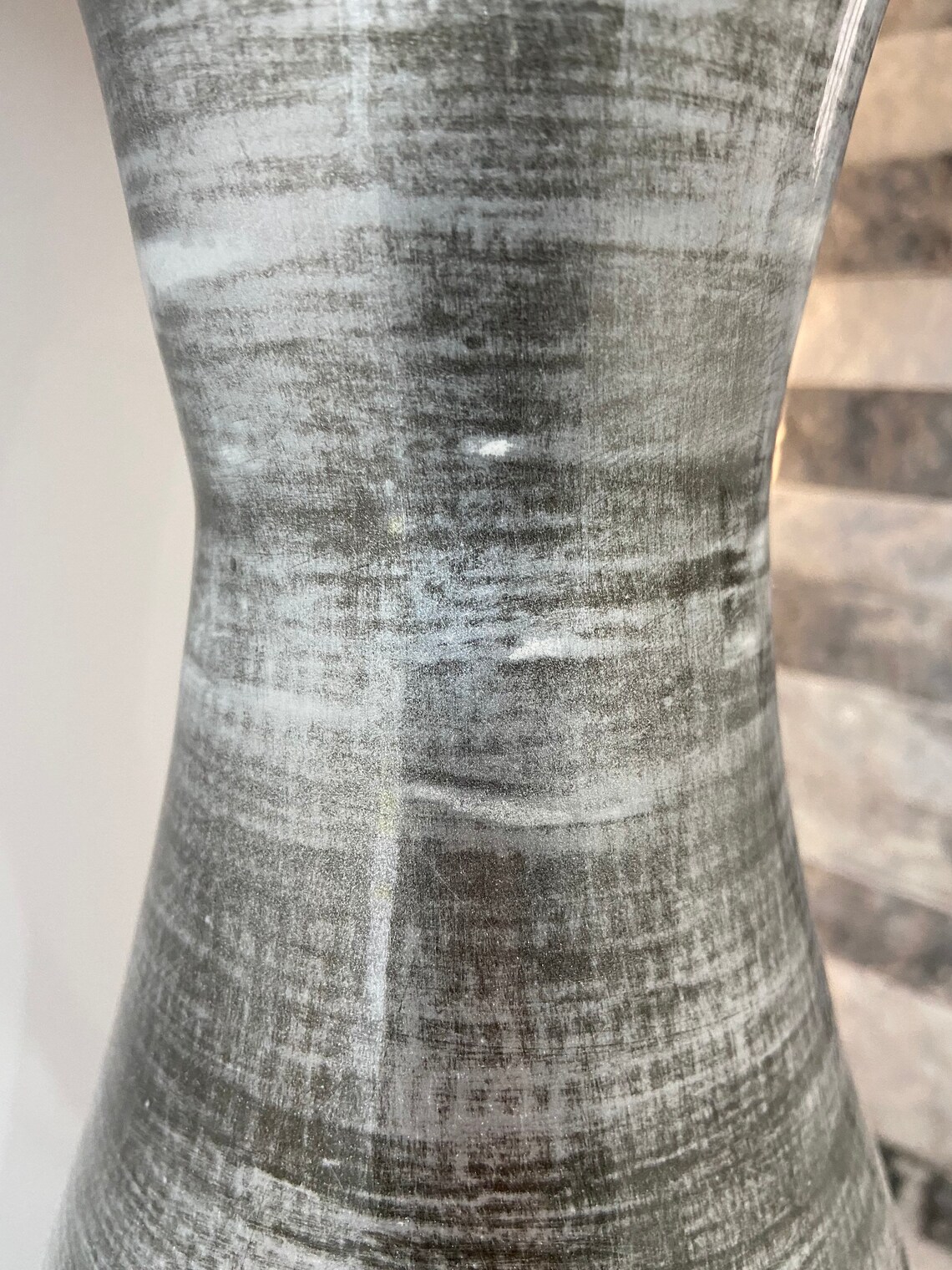 Silver & Black Bottle Bamboo Tall Vase 47cm Floor Vase or Etsy