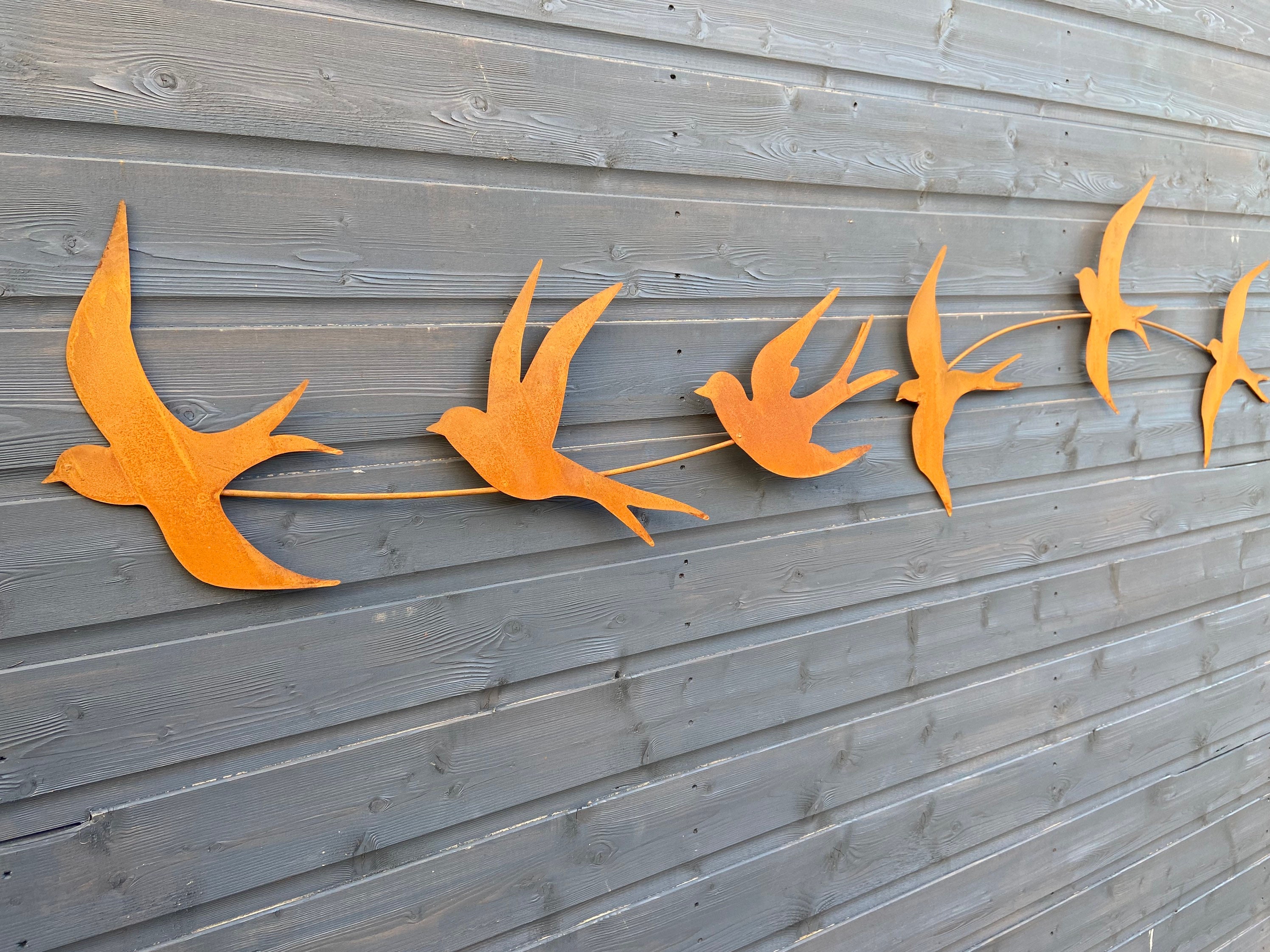 Rusty Metal Swallow Wall Art Etsy