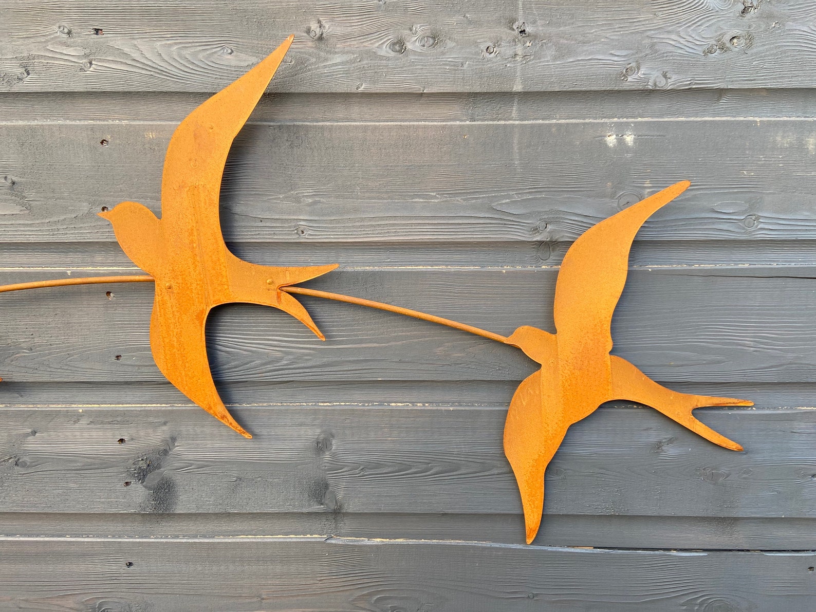 Rusty Metal Swallow Wall Art Etsy UK