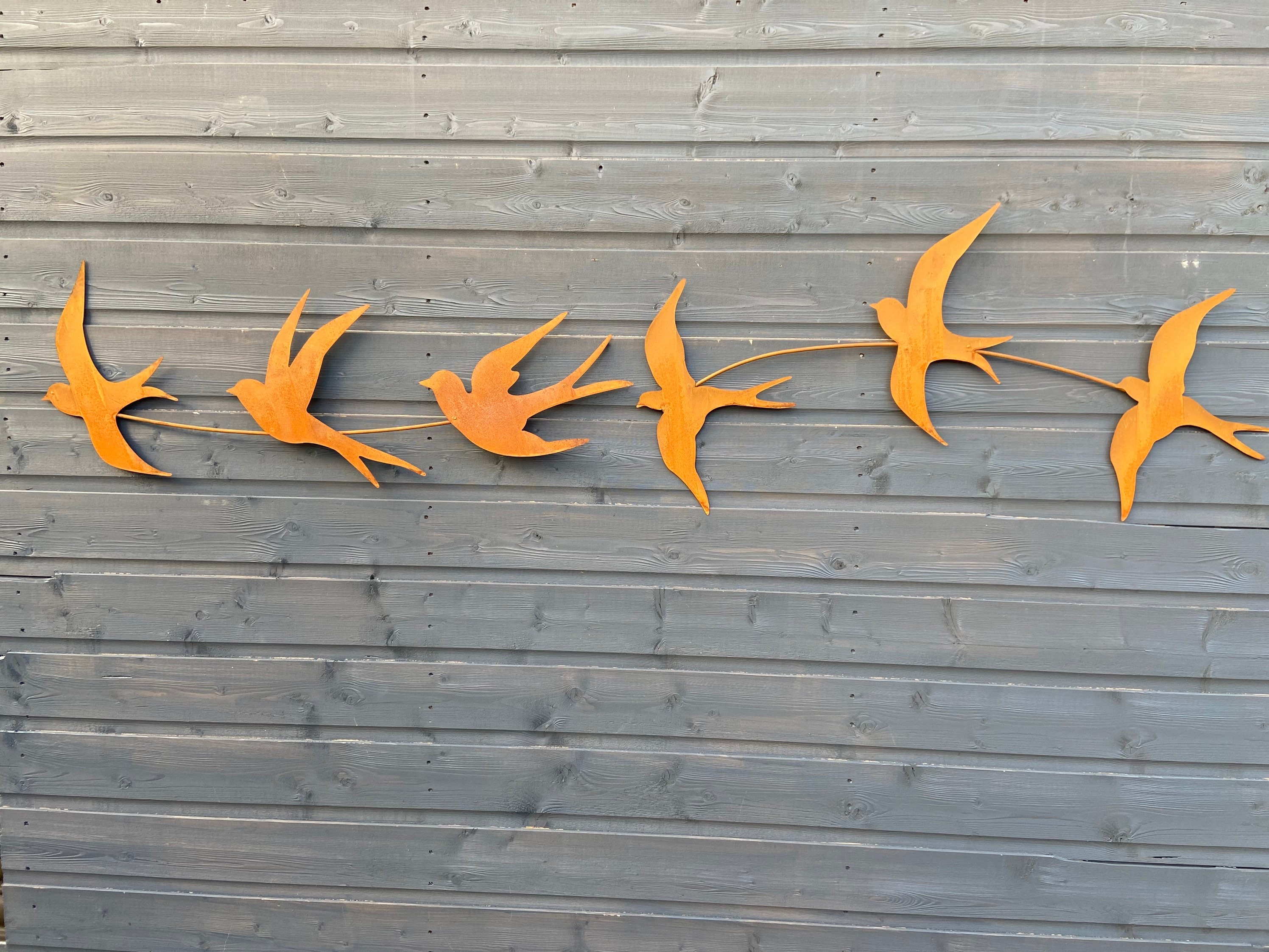 Rusty Metal Swallow Wall Art Etsy