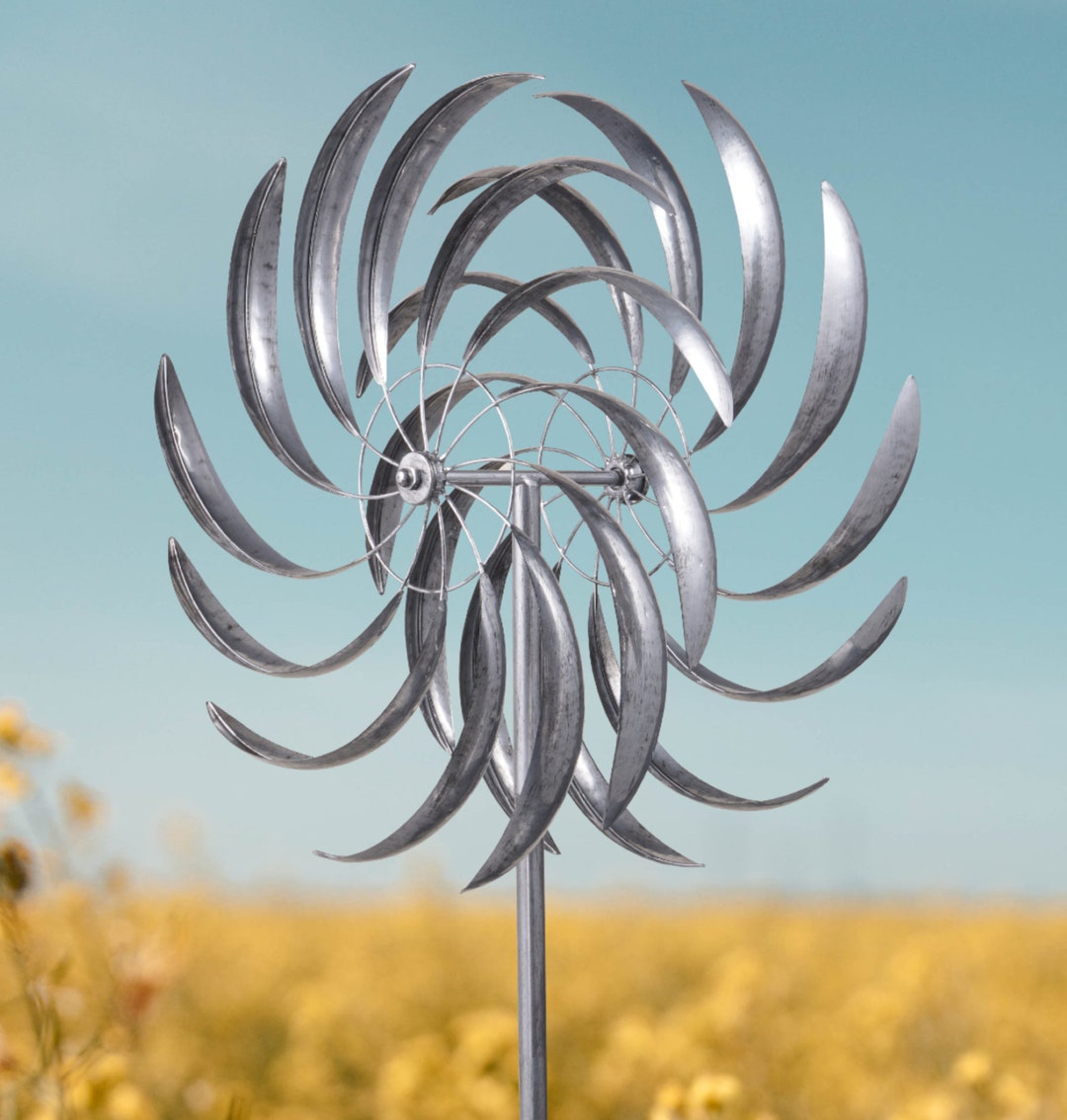 Wembury Wind Sculpture Spinner Silver Etsy