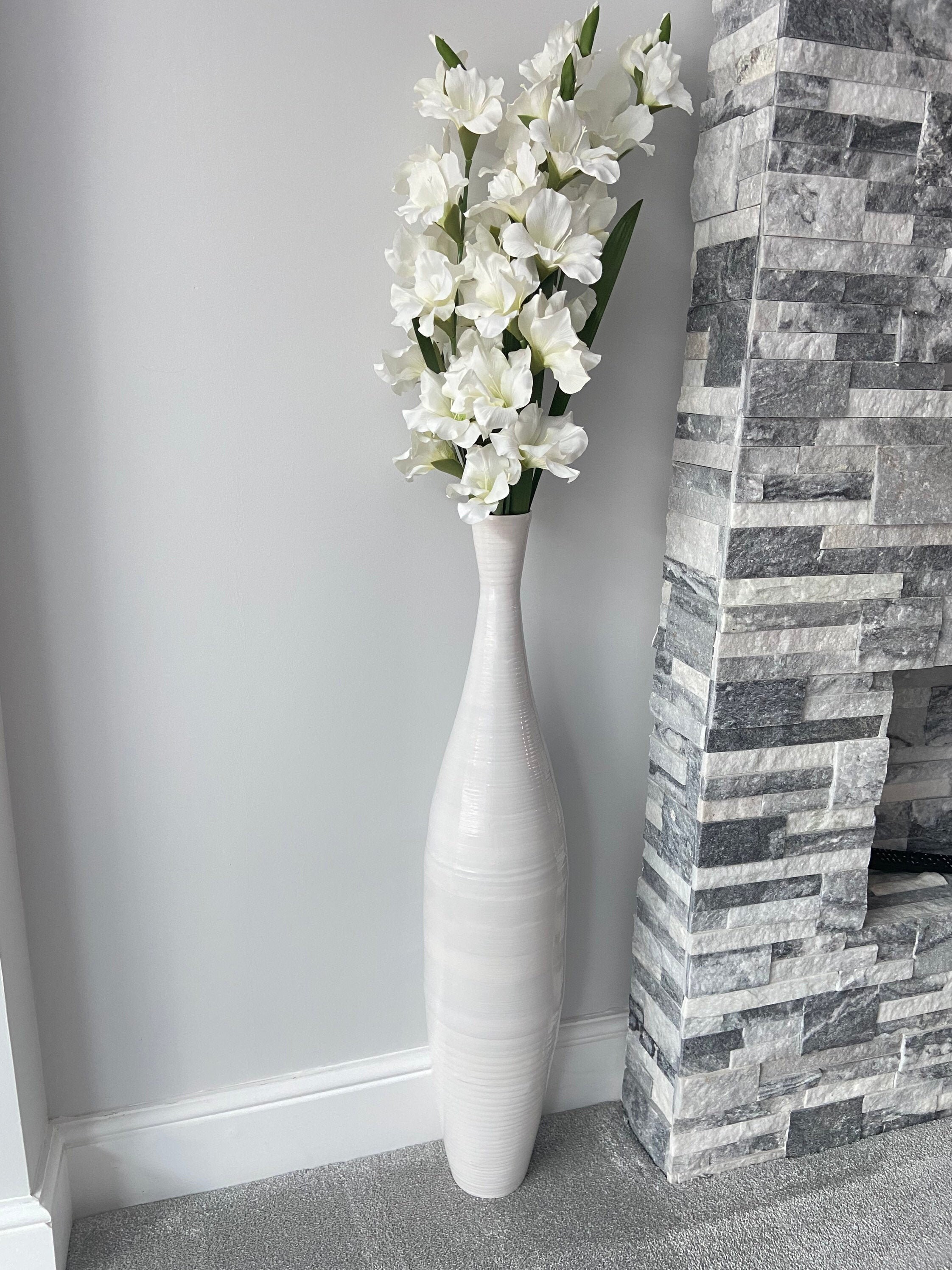 White Handmade Bamboo Vase 90CM Tall Floor or Table Vase Etsy UK