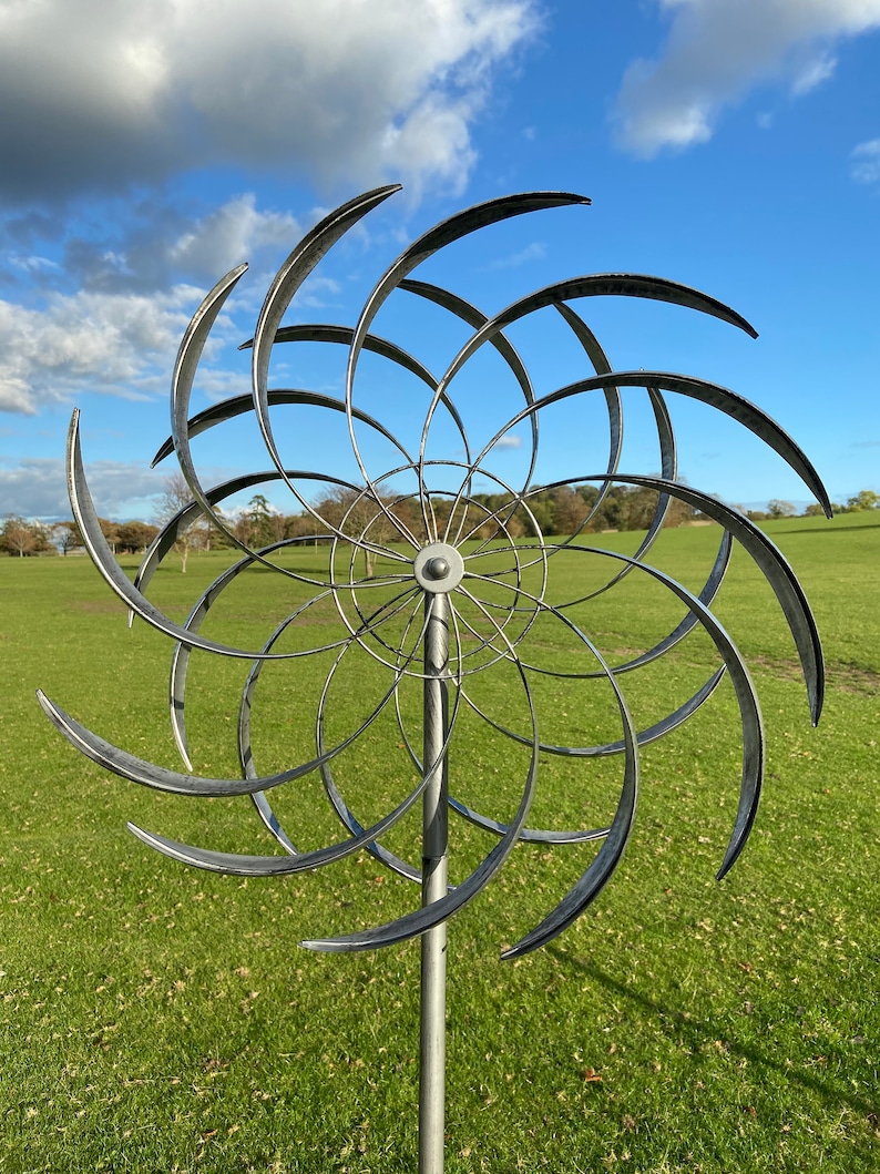Wembury Wind Sculpture Spinner Silver Etsy