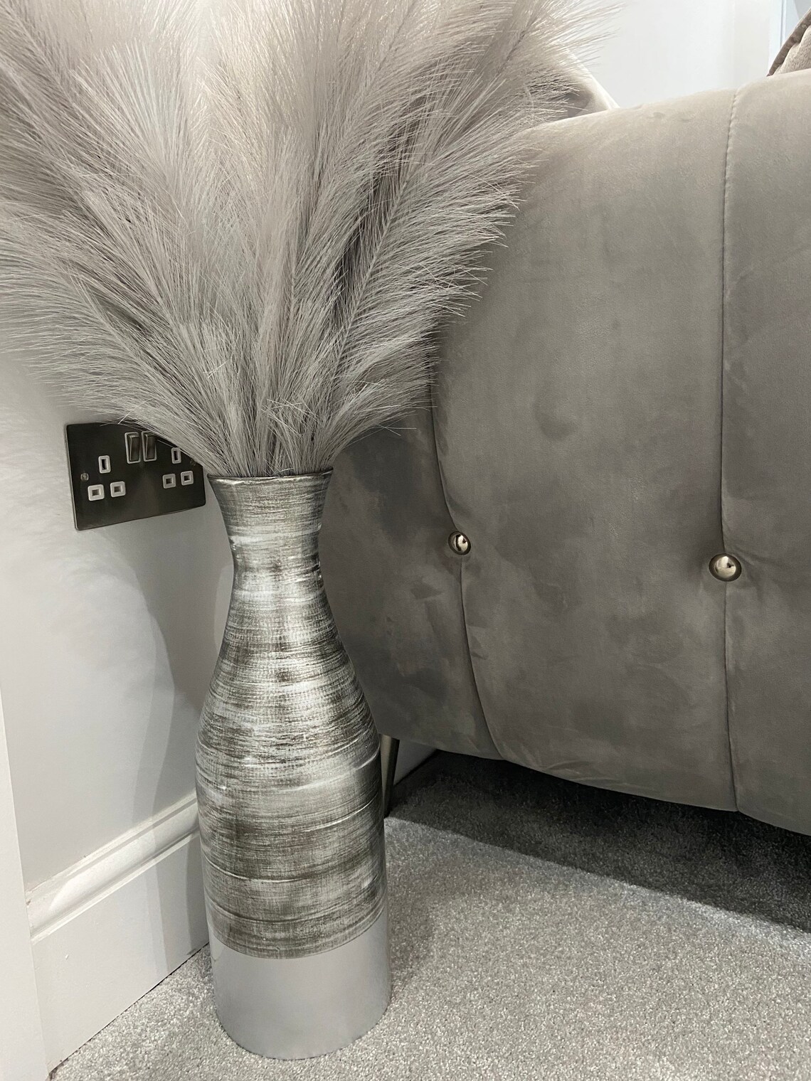 Silver & Black Bottle Bamboo Tall Vase 47cm Floor Vase or Etsy