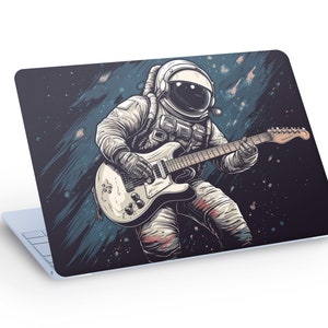Musiker Astronaut LAPTOP Haut Aufkleber, Astronaut spielt Gitarre im Weltraum Laptop Haut Aufkleber - benutzerdefinierte Größe
