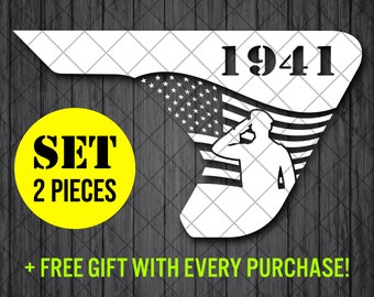 1941 Military American Fender Vent Vinyl Decal Sticker, JL / JLU / JT Fender Vent Decal Set, Pair Decals