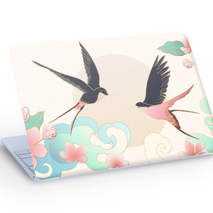 Autocollant de décalcomanie SWALLOW Birds LAPTOP SKIN, autocollant de peau d’ordinateur portable Swallow Birds - Taille personnalisée