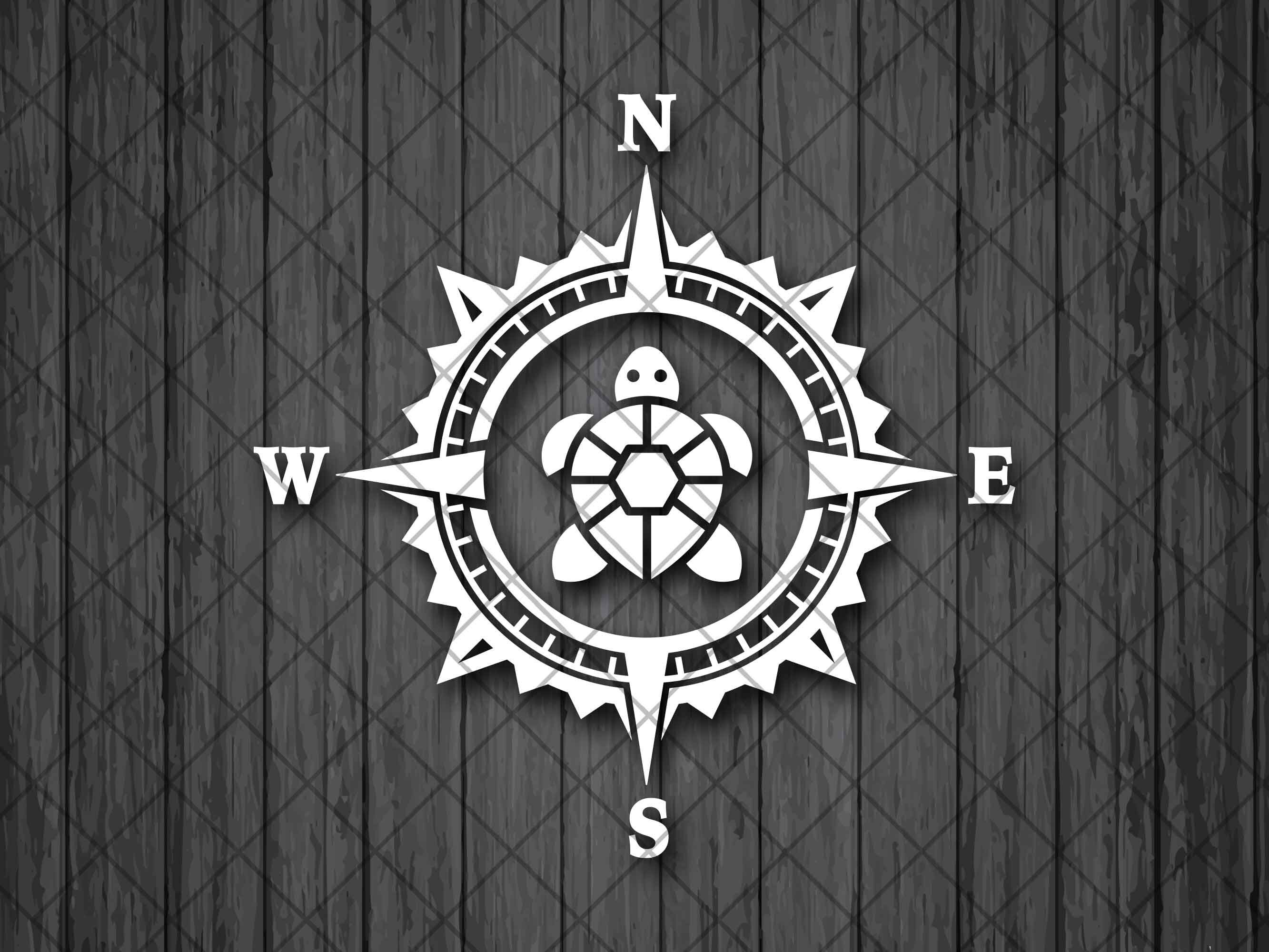 Compass Turtle TURTLE Vinyl Decal Sticker Nature Decal Compass Rose Decal - Etsy
