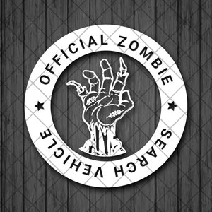 Official ZOMBIE Search Vehicle Vinyl Decal Sticker, ZOMBIE Car Decal, ZOMBIE Truck Decal, Laptop Stickers, Decal for Adventure Cars