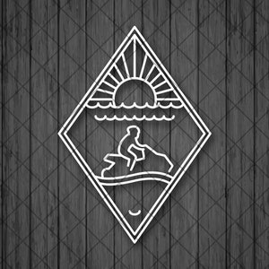 JET SKI Line Drawing Vinyl Decal Sticker, Jet Ski Decal, Jet Ski Sticker, Water Bottle Decal, Laptop Decal, Car Window Decal