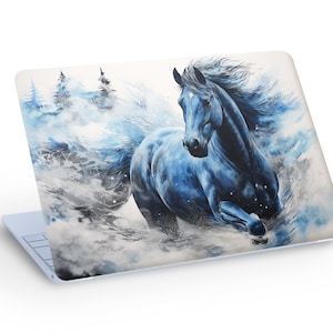Berg PFERD LAPTOP SKIN Abziehbild Aufkleber, wildes freies Pferd Laptop Abziehbild - kundenspezifische Größe