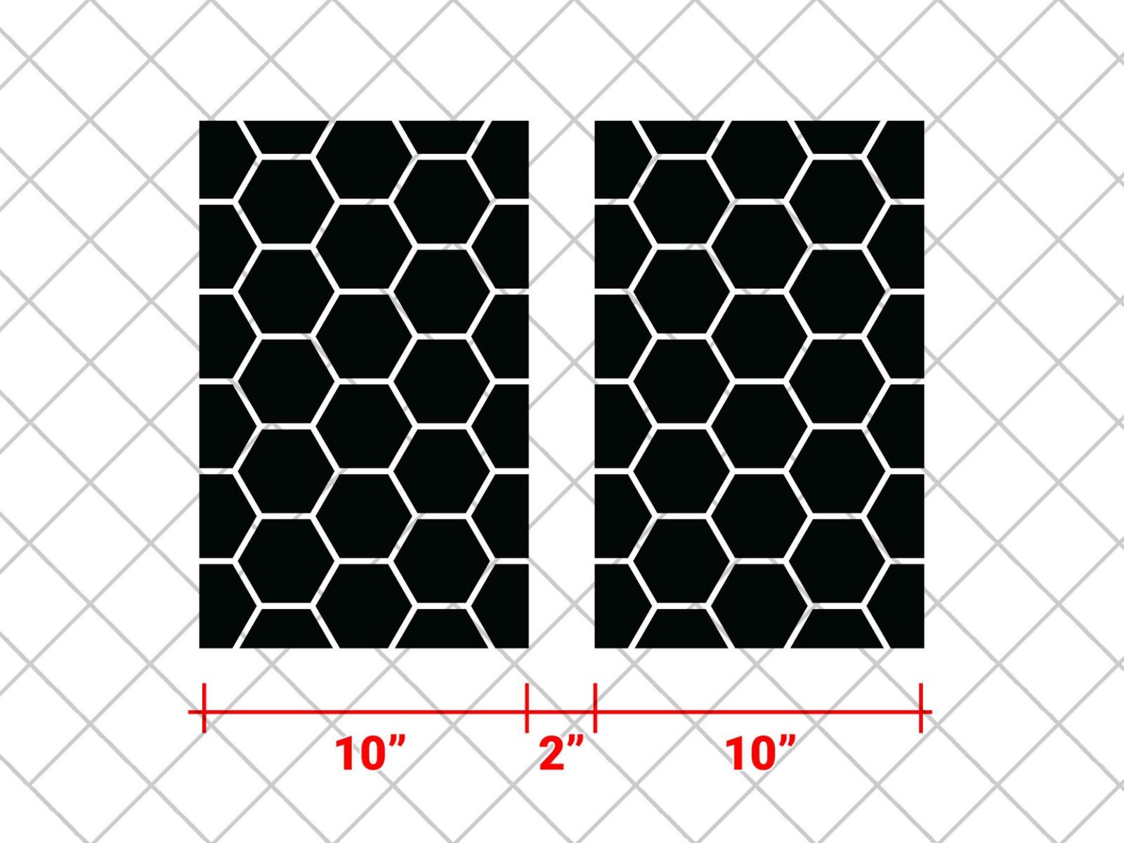 Honeycomb RACING Car Stripes Decals Stickers 2x10