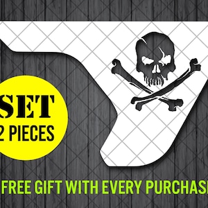海賊スカルフェンダーベントビニールデカールステッカー、JL / JLU / JTスカル海賊フェンダーベントデカールセット、ペアデカール
