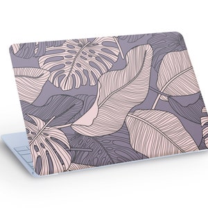 Autocollant de décalcomanie de peau d'ordinateur portable de feuilles de jungle, décalcomanie de peau d'ordinateur portable de plantes de feuilles abstraites - taille personnalisée