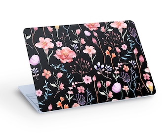 Painted Blooming FLOWERS LAPTOP SKIN Decal Sticker, Blooming Flowers Plants Laptop Skin Decal - Custom Size